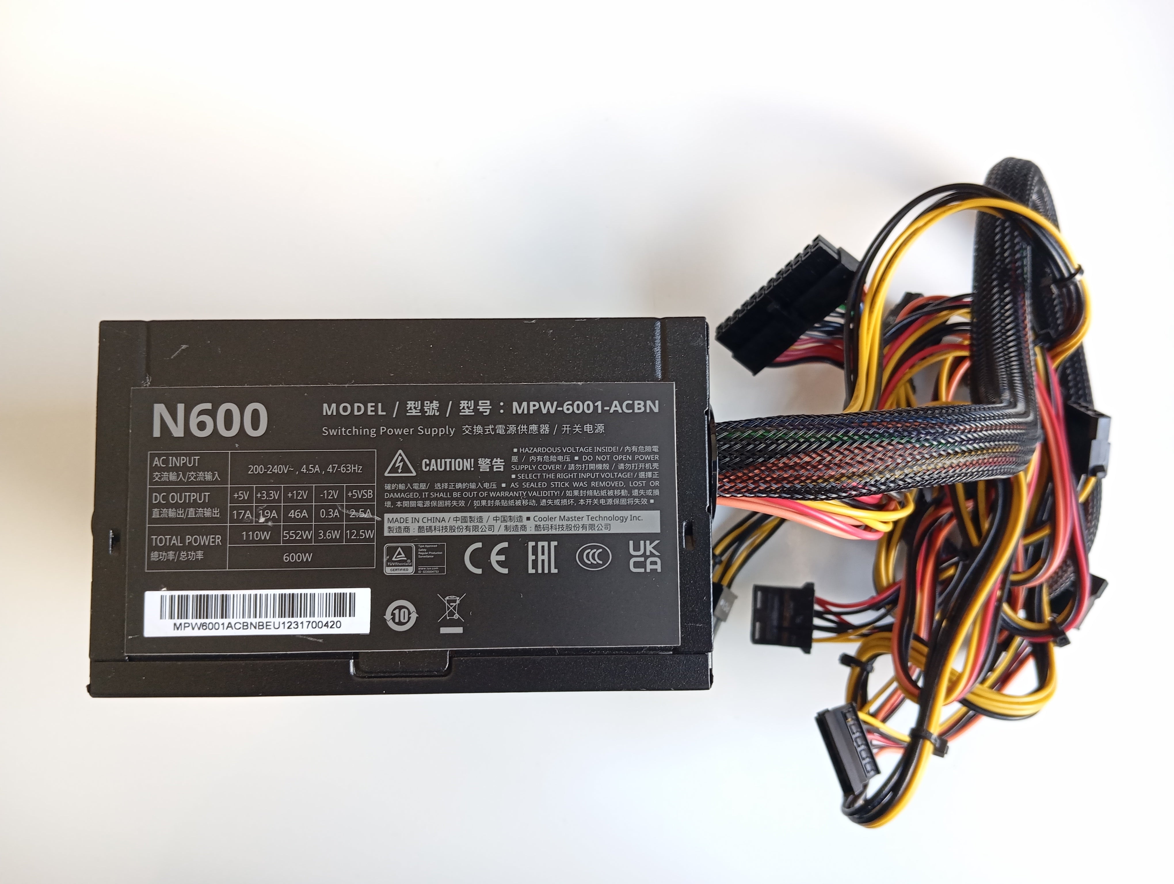 Refurbished Cooler Master Elite NEX 230V 600 watt Refurbished Cooler Master Elite NEX 230V 600 watt